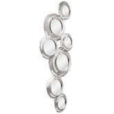 "Ascending Reflection" Circle Array Mirrors in Metal Foiled Frame,24"x59"
